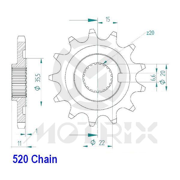 Front sprocket for SHERCO 125 SE
