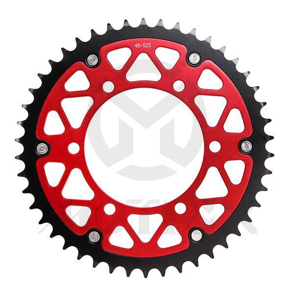 Dual metal rear sprocket. S45C STEEL. AL7075 with T6 heat-treatment aluminum