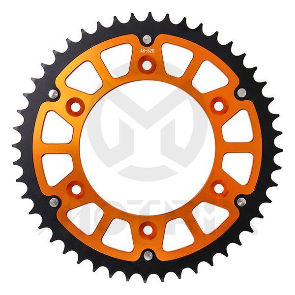 Dual metal rear sprocket. S45C STEEL. AL7075 with T6 heat-treatment aluminum