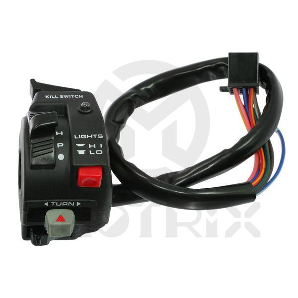 Right & left turn signal center push canceling headlight ON / OFF headlight HI / LOW LED Indicator of hi beam horn switch / kill switch 45.5MM width for HONDA