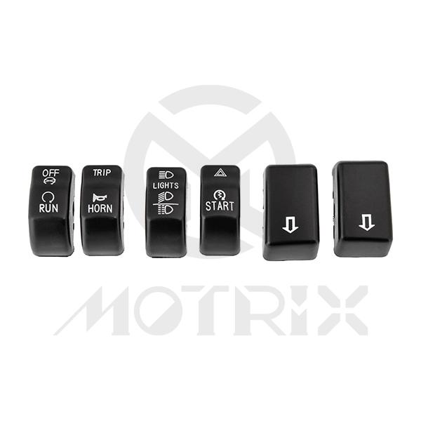 Switch Cap Kit. Fits 14-later XL, 12-17 Dyna (except 16-17 FXDLS) and 11-15 Softail models.
