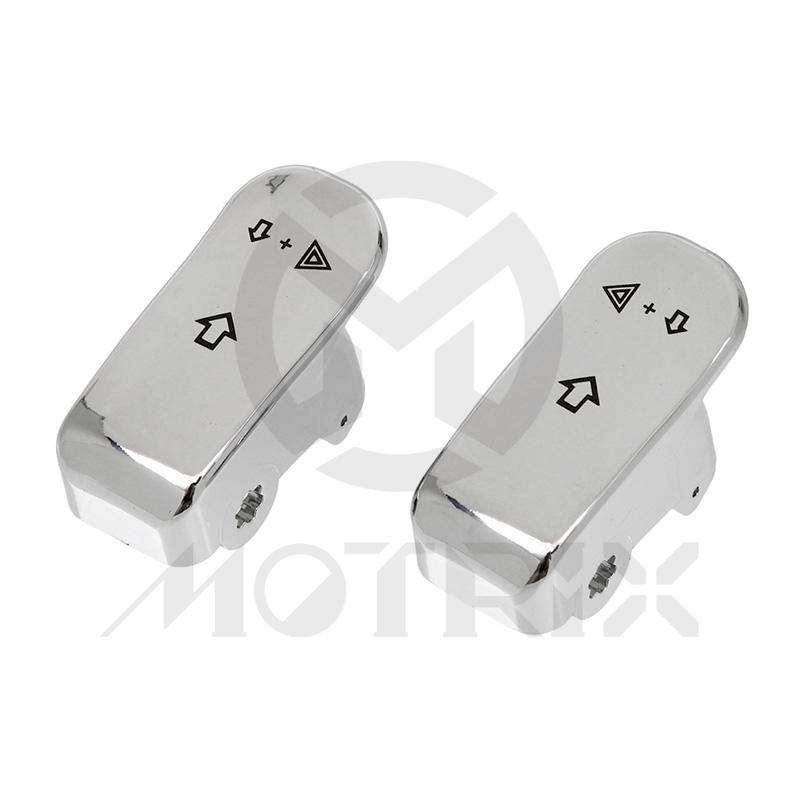 Turn Signal Extension Caps, chrome. Compatible with H/D OEM 71500180. Fits 02-17 VRSC, 96-13 XL, 08-12 XR, 96-11 Dyna, 96-10 Softail and 96-13 Touring and Trike models.