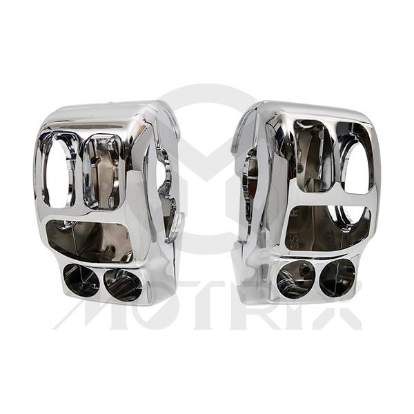Chrome Switch houseing cover kit. Fits 14-later Touring (except FLHRXS) and Trike models.