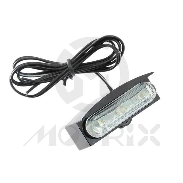 3 LED license light clear lens black base
