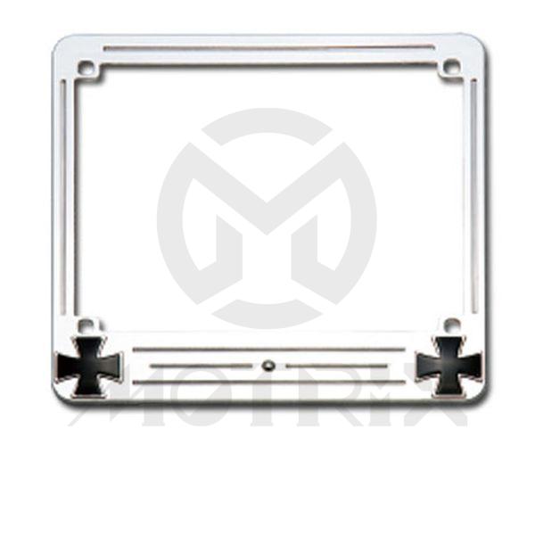 Alloy licence frame iron cross, size: 18.4x7cm European size