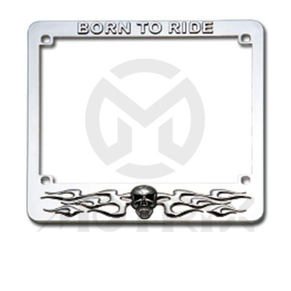 Alloy licence frame iron skull, size: 18.4x17cm european size