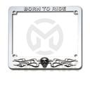 Alloy licence frame iron skull, size: 18.4x17cm european size