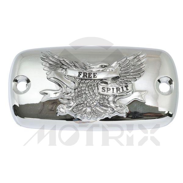 Master cylinder cover silver eagle style, rectangle. For HODNA VT600