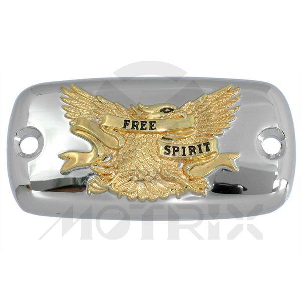 Master cylinder cover silver eagle style, rectangle. For HODNA CR