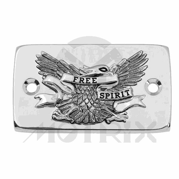 Master cylinder cover silver eagle style, rectangle. For SUZUKI VS400/800