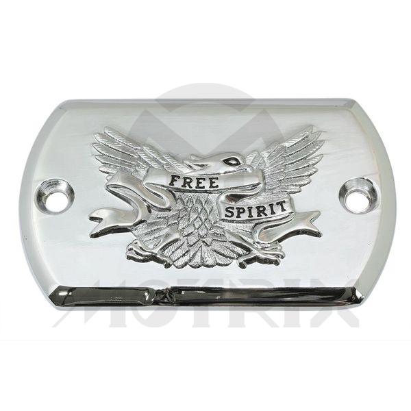 Master cylinder cover silver eagle style, rectangle.For YAMAHA XV650