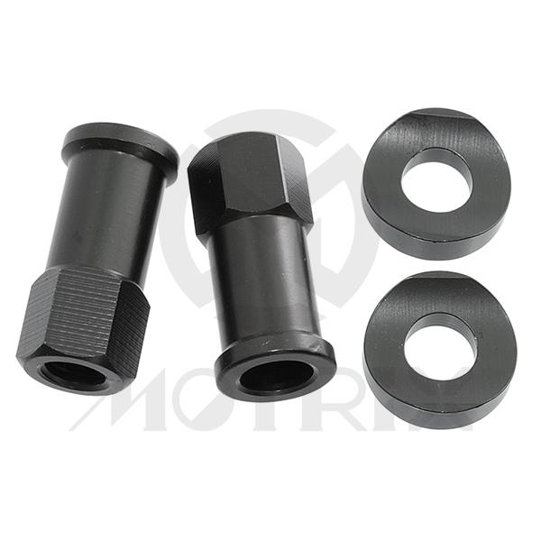 (Black) Alloy rim lock, 2 nuts+2 washers, aluminum