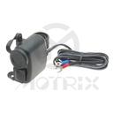 USB power supply with handlebar mount DC 12V/24V, 1.5M cable, water resistant