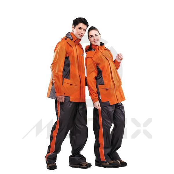 Rain suit, color: orange/gray material: 100% nylon/PU (t-core wf) MOQ: 50SUITS