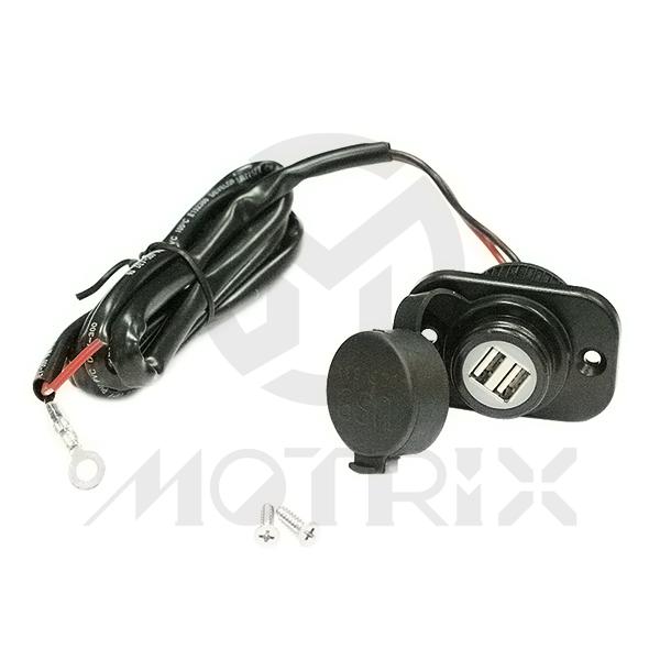 Dual USB2.0 total 2.1A sockets input: DC 12V-36V