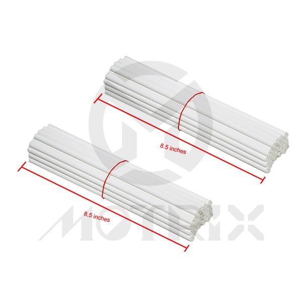 Spoke skin fits 21 inch, front/rear wheel length: 8.5 inche. White 8.5 inch (38pcs)