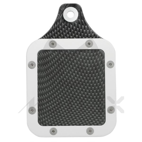 (Silver front) Square tax disc holders carbon back