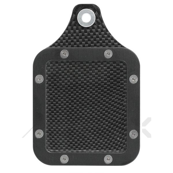 (Black front) Square tax disc holders carbon back