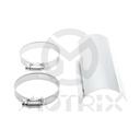 Straight universal heat shield chrome 6 inch