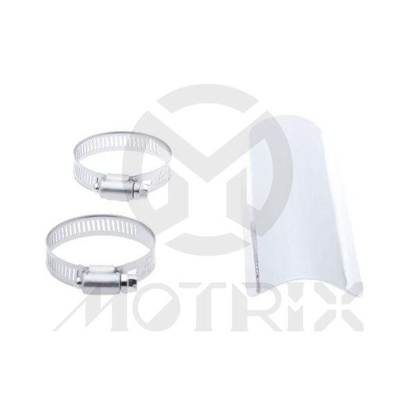 Straight universal heat shield chrome 7 inch
