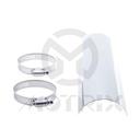Straight universal heat shield chrome 10 inch inner size 2-1/2 inch