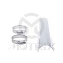 Straight universal heat shield chrome 10 inch inner size 1-3/4 inch