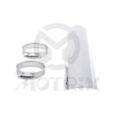 Straight universal heat shield chrome 12 inch