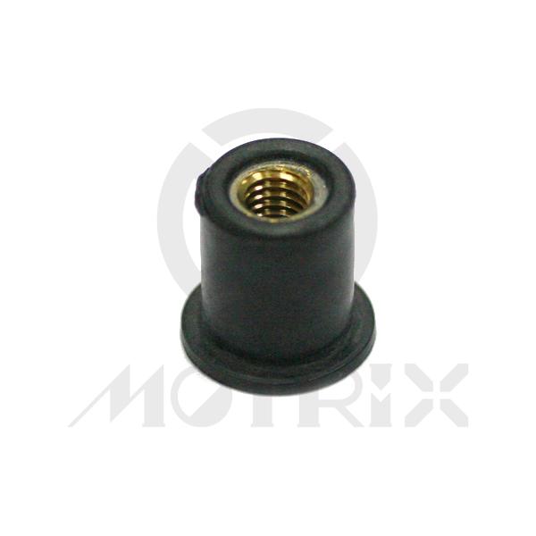 M6 rubber nut-insert (e.p.d.m. rubber/brass nut)