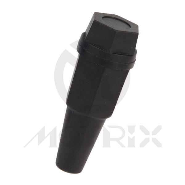 Black spark plug box with hex cap