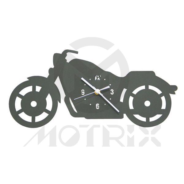 Decoration clock motorcycle type silver