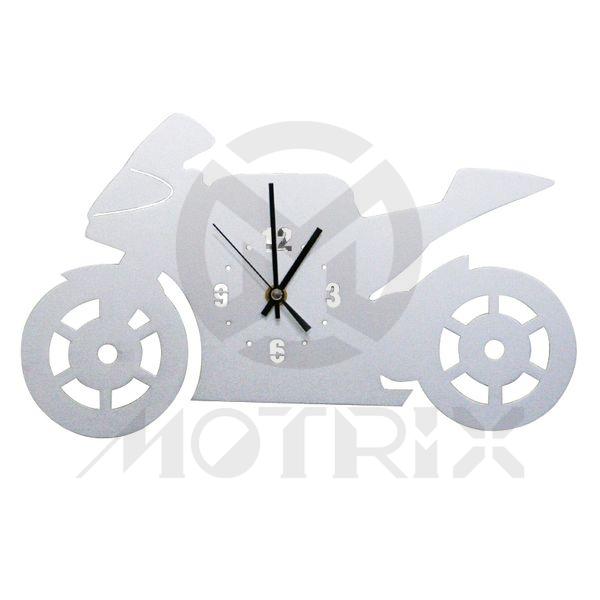 Decoration clock motorcycle type silver