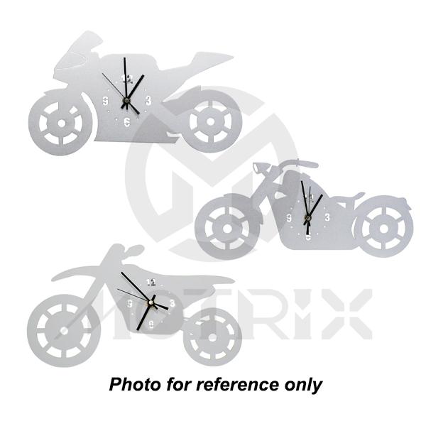 Decoration clock motorcycle type silver
