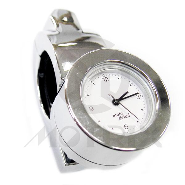 (White/Chrome) CNC alloy clock with bracket