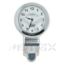 White Stainless clock with handlebar clamp bracket
