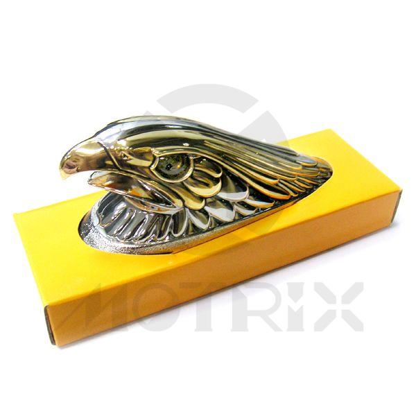 Eagle head with light eyes chrome / gold