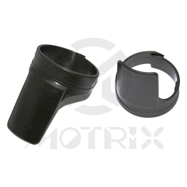 Black plastic fork shrouds