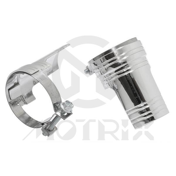 Chrome fork shrouds with steel clamp