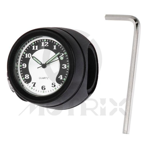 CNC alloy handlebar clock with bracket silver 7/8 inch and 1 inch