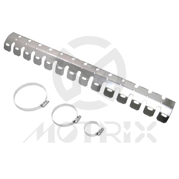 Exhaust protector set for 2-stroke silver with 3 clamps: 4'', 2 1/2'', 1 3/4''