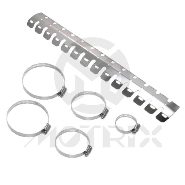 Exhaust protector set for 2-stroke with 5 clamps: 5'', 4'', 3'', 2 1/2'', 1 3/4''