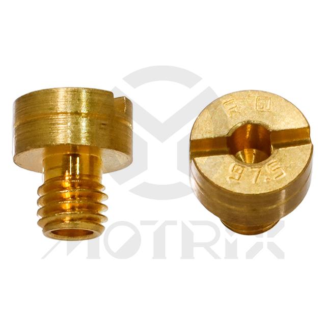 Carburetor jet, size: SJ97.5. MIKUNI slot head style
