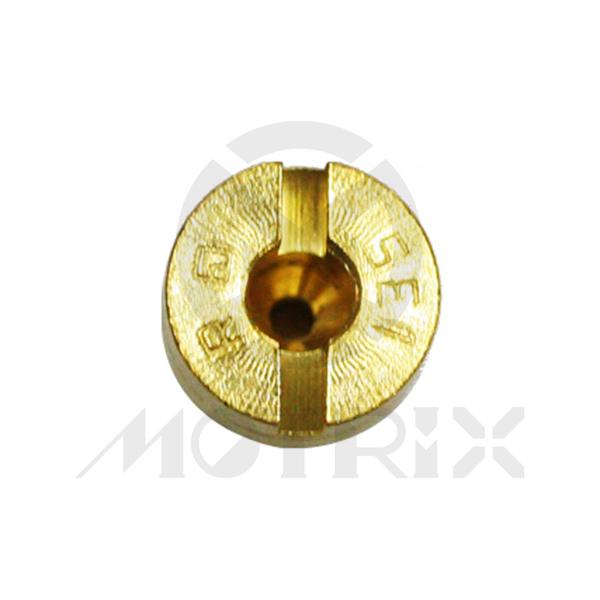 Carburetor jet, size: SJ135.0. MIKUNI slot head style