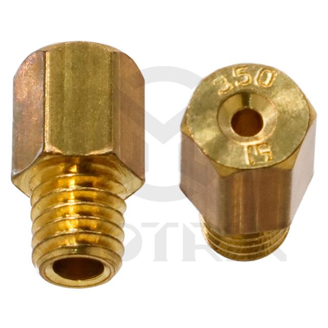 Carburetor jet, size: HJ350. MIKUNI hex head style