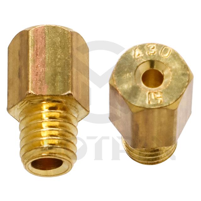 Carburetor jet, size: HJ430. MIKUNI hex head style