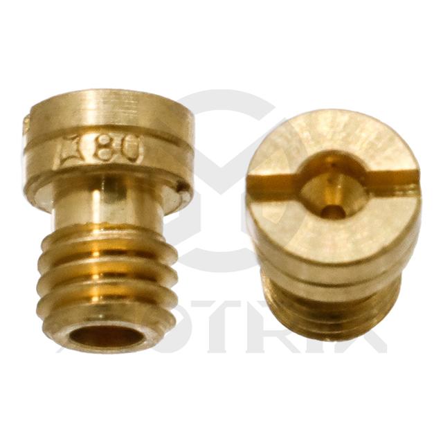 Carburetor jet, size: KJ80.0. KEIHIN slot head style