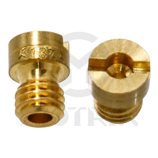 Carburetor jet, size: KJ137.5. KEIHIN slot head style