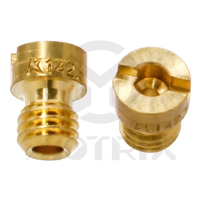 Carburetor jet, size: KJ142.5. KEIHIN slot head style