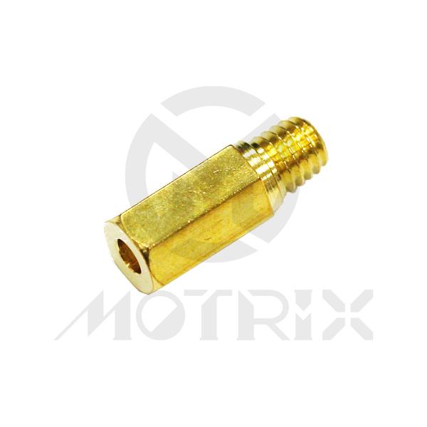 Carburetor jet, size: CR185. KEIHIN hex head style