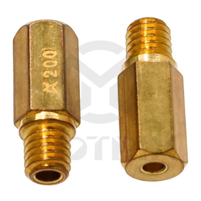 Carburetor jet, size: CR200. KEIHIN hex head style