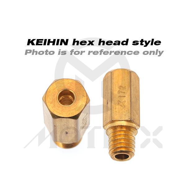 Carburetor jet, size: CR215. KEIHIN hex head style